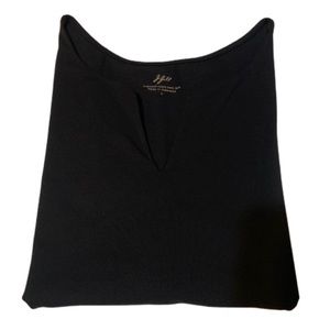 J. Jill Black Supersoft Notch-Neck Tank Top - L
